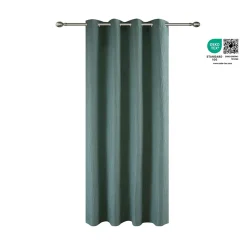 Rideau à œillets uni effet froissé Castellano vert eucalyptus L.260 x l.140 GoodHome