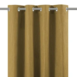 Rideau à œillets uni effet froissé Castellano jaune moutarde L.260 x l.140 GoodHome