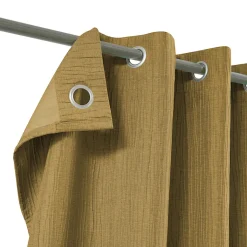 Rideau à œillets uni effet froissé Castellano jaune moutarde L.260 x l.140 GoodHome