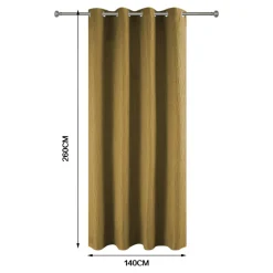 Rideau à œillets uni effet froissé Castellano jaune moutarde L.260 x l.140 GoodHome