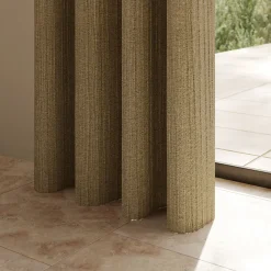 Rideau à œillets uni effet froissé Castellano jaune moutarde L.260 x l.140 GoodHome