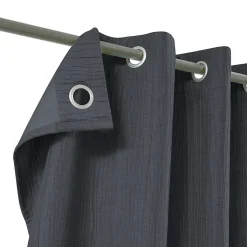 Rideau à œillets uni effet froissé Castellano gris anthracite L.260 x l.140 GoodHome