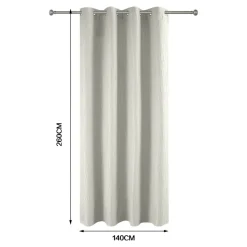 Rideau à œillets uni effet froissé Castellano blanc cassé L.260 x l.140 GoodHome