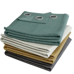 Rideau à œillets uni effet froissé Castellano blanc cassé L.260 x l.140 GoodHome