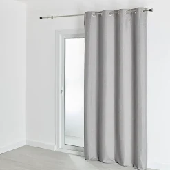 Rideau 100% occultant - Effet chiné (140x180 cm - Gris clair)