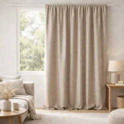 Rideau 100% occultant double face galon fronceur (135x260 cm - Naturel)