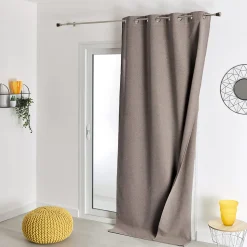 Rideau 100% occultant thermique phonique chiné (160x240 cm - Taupe)