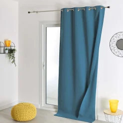 Rideau 100% occultant thermique phonique (135x260 cm - Bleu Pétrole)