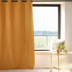 Rideau 100% occultant thermique phonique (135x180 cm - Jaune Ocre)
