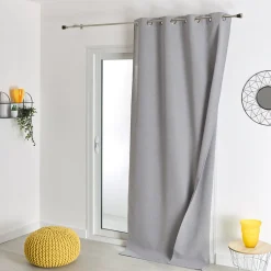 Rideau 100% occultant thermique phonique chiné (160x240 cm - Gris clair)