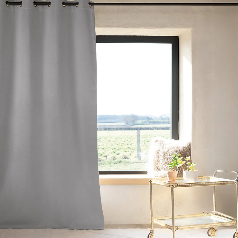 Rideau 100% occultant thermique phonique (135x260 cm - Gris clair)