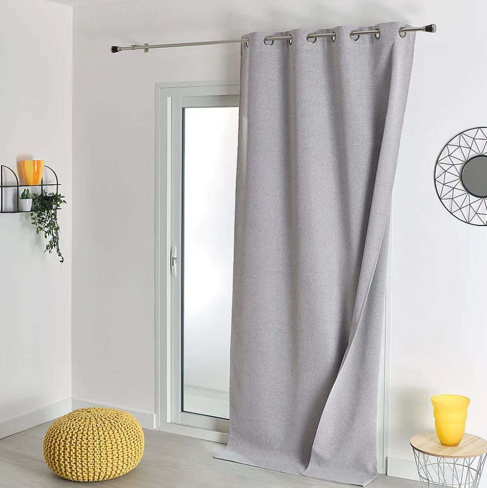 Rideau 100% occultant thermique phonique (135x260 cm - Gris clair)