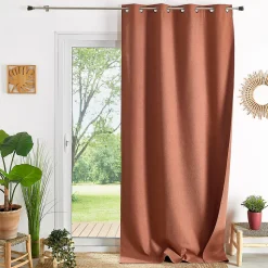 Rideau 100% occultant thermique phonique chiné (135x260 cm - Terracotta)