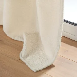 Rideau à Oeillets (140 x 240 cm) Wooly Terracotta, Bouclette Unie WOOLY (140x240 cm - Naturel)