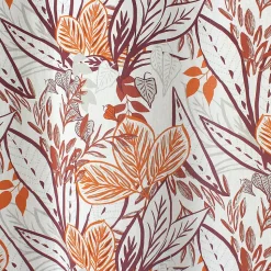 Rideau à oeillets coloré motif exotique (140x240 cm - Terracotta)