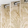 Rideau à oeillets motifs palmiers doré - 140x240cm - Doré