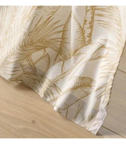 Rideau à oeillets motifs palmiers doré - 140x240cm - Doré