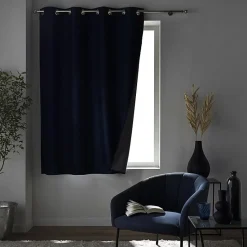 Rideau a oeillets 140 x 180 cm 100% occultant thermique Crepuscule Bleu