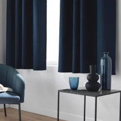 Rideau a oeillets 140 x 180 cm 100% occultant thermique Crepuscule Bleu