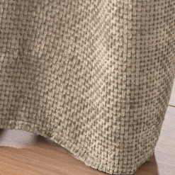 RIDEAU A OEILLETS 140 x 260 CM VELOURS CHENILLE LEO SABLE - 140x260cm - Sable