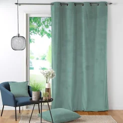 Rideau a oeillets 140 x 260 cm velours cotele uni casual Sauge