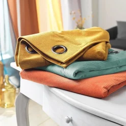 Rideau a oeillets 140 x 260 cm velours cotele uni casual Sauge
