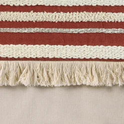 RIDEAU A OEILLETS 140 x 240 CM COTON UNI FRANGES TERRACOTTA - 140x240cm - Terre cuite