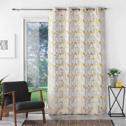Rideau a oeillets 140 x 260 cm jacquard Medicis Jaune
