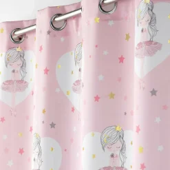Rideau a oeillets 140 x 260 cm polyester imprime metallise petite etoile Sans