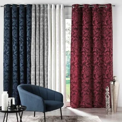 Rideau a oeillets 140 x 280 cm jacquard rosalina Navy