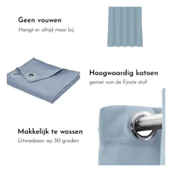 Rideau a oeillets - 140X240 - Denim - TODAY Essential - 356011