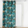 Rideau a oeillets grande hauteur 140 x 280 cm polyester imprimé Tilda Vert