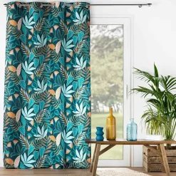 Rideau a oeillets grande hauteur 140 x 280 cm polyester imprimé Tilda Vert