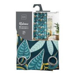 Rideau a oeillets grande hauteur 140 x 280 cm polyester imprimé Tilda Vert