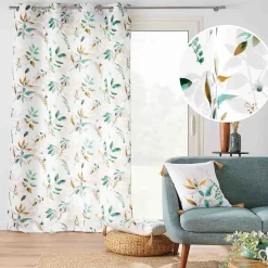 Rideau a oeillets grande hauteur 140 x 280 cm polyester imprime Dilaris