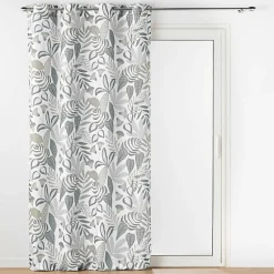 Rideau a oeillets grande hauteur 140 x 280 cm polyester iprimé Tilda Blanc