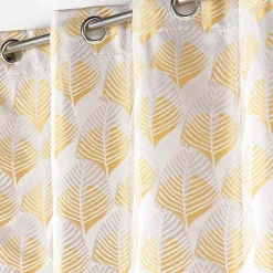 Rideau a oeillets tamisant 140 x 260 cm jacquard Floriani Jaune