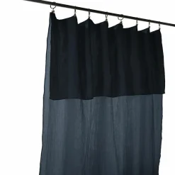 Rideau ajustable gaze de coton bleu 140x300 cm
