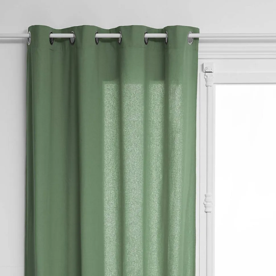 Rideau Anjali en coton & métal 135x240cm vert céladon - Atmosphera