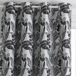 Rideau Bejuco à motifs jacquard - à oeillets - noir 140x260 cm - Atmosphera
