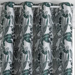 Rideau Bejuco à motifs jacquard - à oeillets - vert cèdre 140x260 cm - Atmosphera