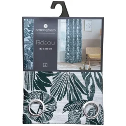Rideau Bejuco à motifs jacquard - à oeillets - vert cèdre 140x260 cm - Atmosphera