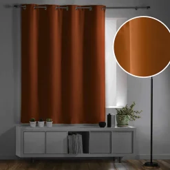 Rideau court obscurcissant 90 % adapté radiateur (135x180 cm - Orange Foncé)