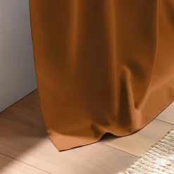 Rideau court obscurcissant 90 % adapté radiateur (135x180 cm - Orange Foncé)
