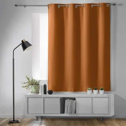 Rideau court obscurcissant 90 % adapté radiateur (135x180 cm - Orange Foncé)