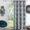 Rideau d'ameublement à jacquard arrondi (140x260 cm - Bleu)