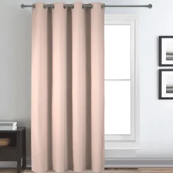 Rideau déco uni occultant et thermique (140x260 cm - Rose Clair)