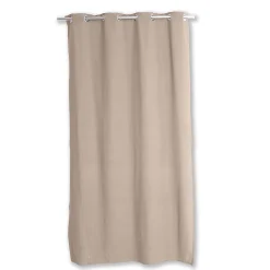 Rideau en coton recyclé - Effet chiné (135x240 cm - Naturel)