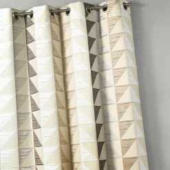 Rideau en jacquard imprimés triangulaires (140x260 cm - Beige)