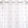 Rideau enfant Pompoms - blanc & rose 140x240 cm - Atmosphera